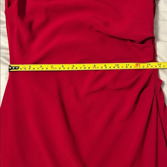 Mango Asymmetrical Pleated Dress Red Size M - Picture 8 of 9